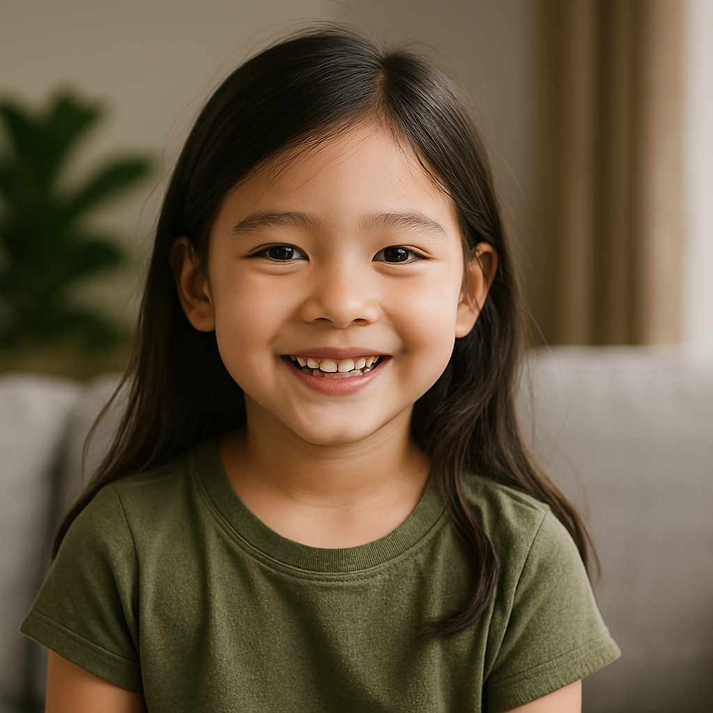 Gambar seorang anak perempuan tersenyum