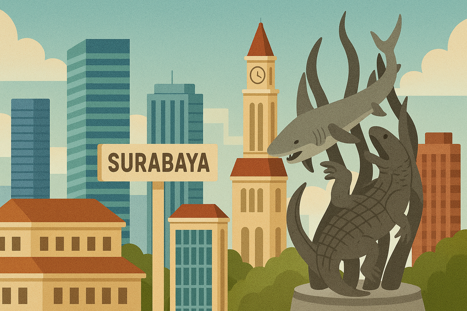 Gambar animasi kota Surabaya