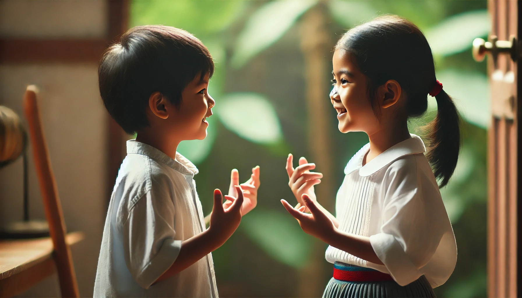 Gambar animasi anak kecil sedang berbicara