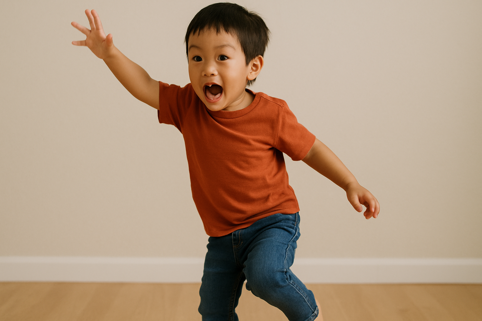 Gambar seorang anak laki-laki sedang menari