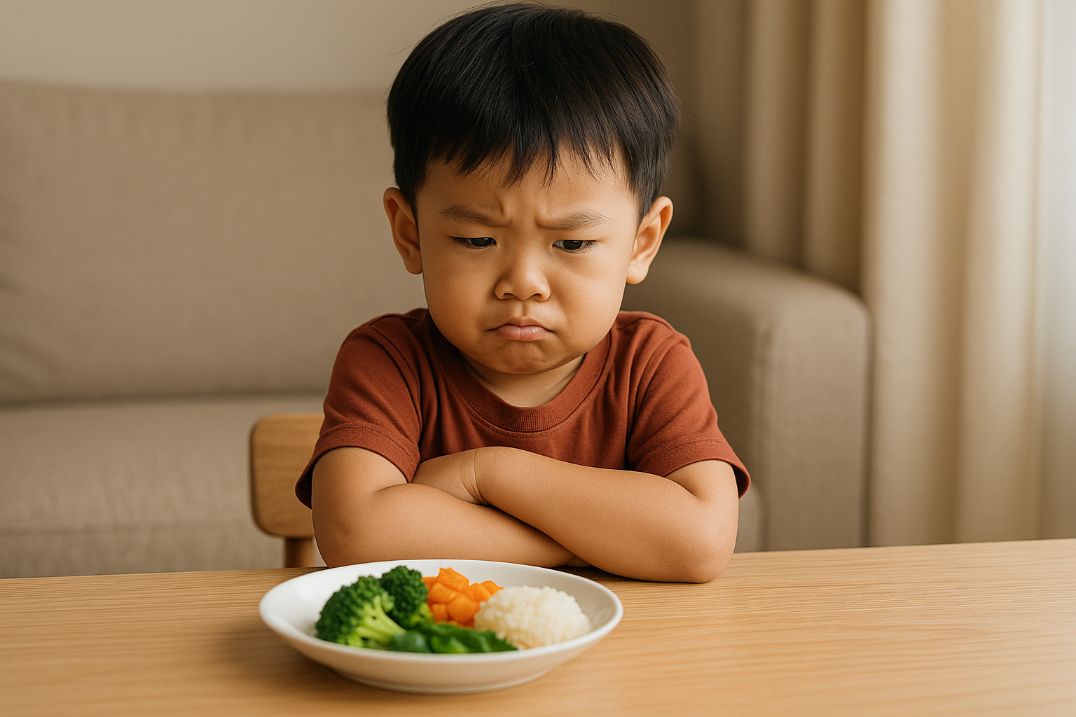 Gambar anak kecil yang tidak mau makan