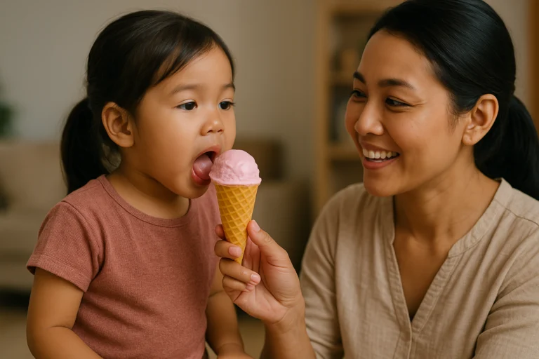 Es Krim Sebagai Alat Bantu Terapi Bicara