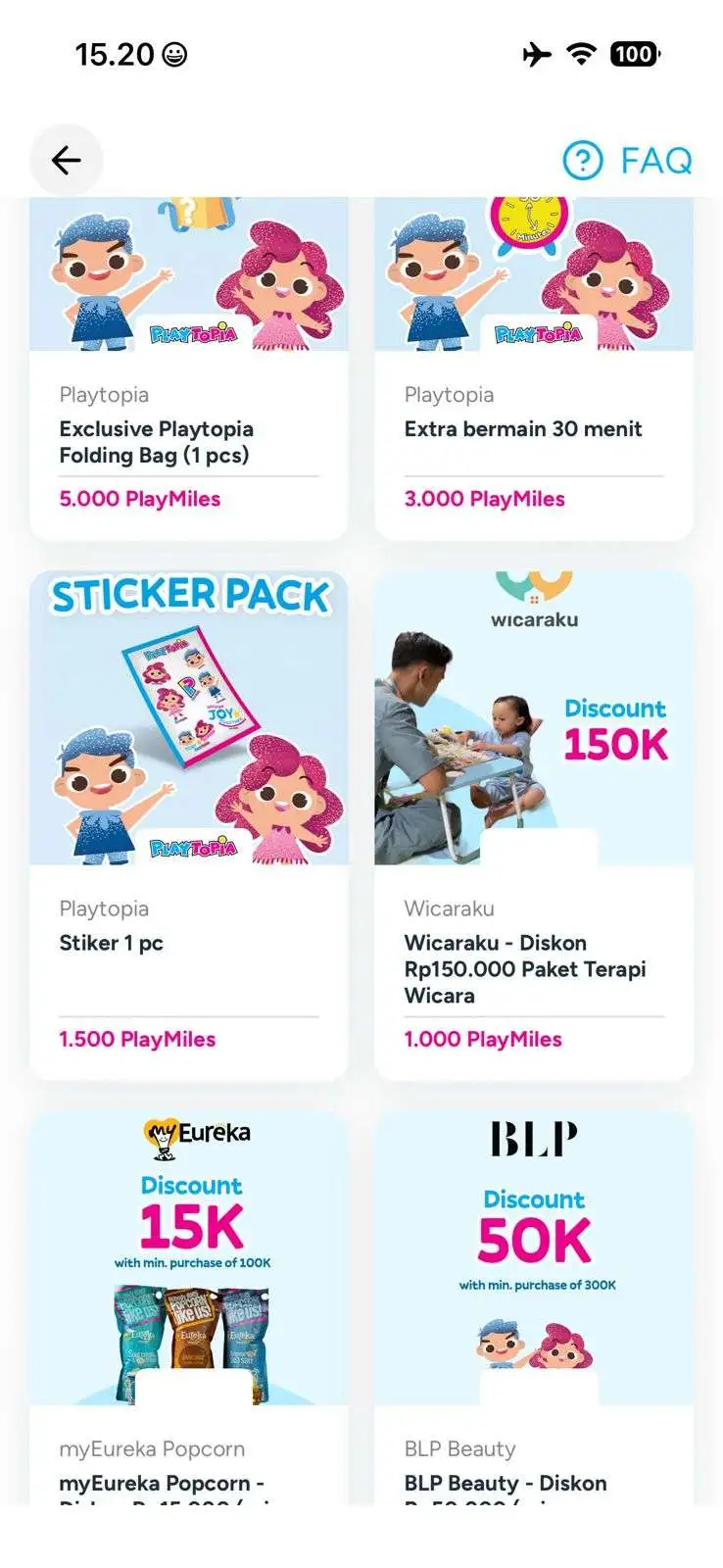 Screenshot langkah 3 melihat poin PlayMiles di Playtopia
